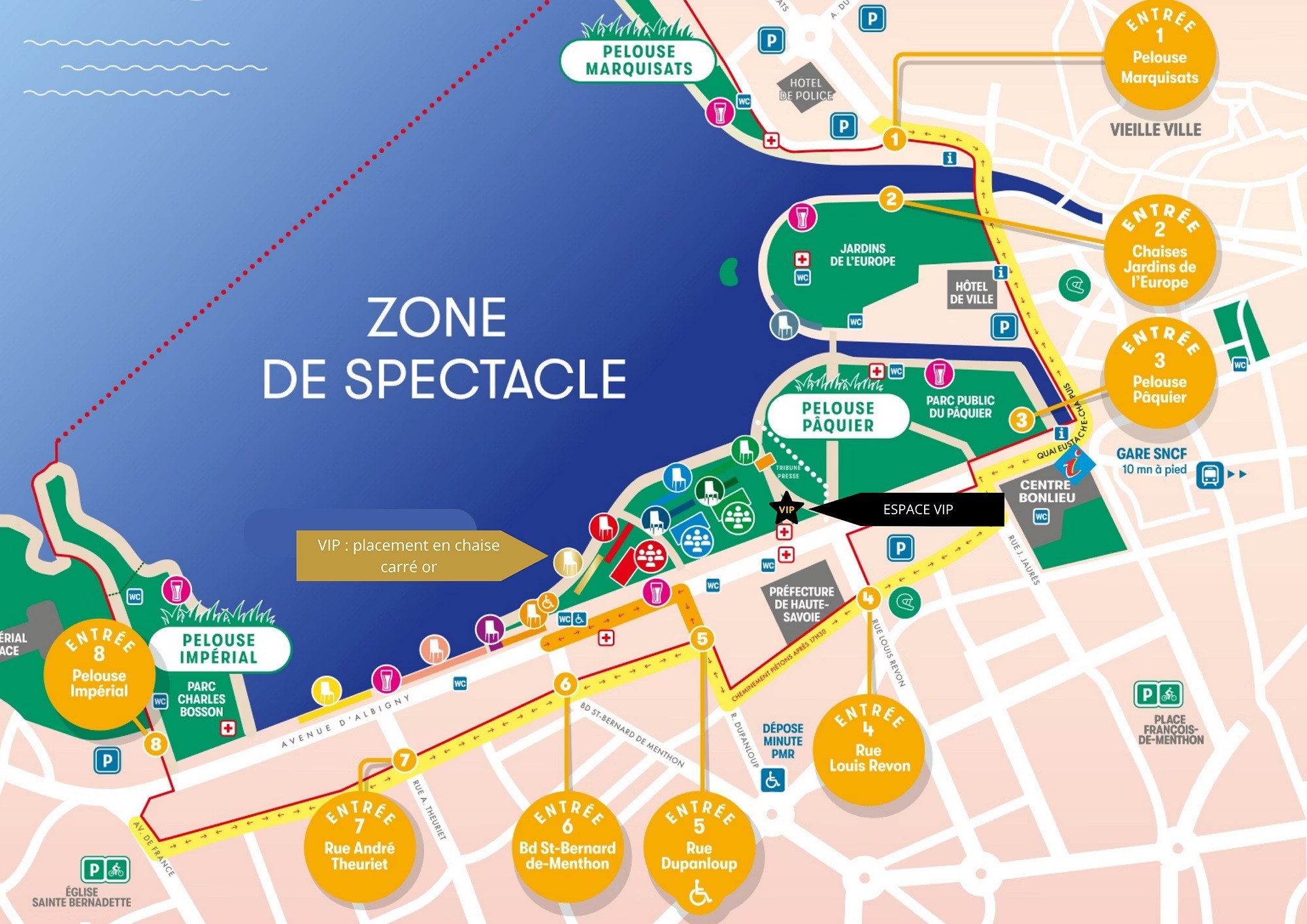Plan de situation — Espace VIP sur le Pâquier